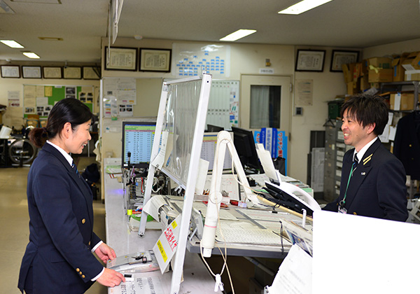 点呼をおこなっている写真