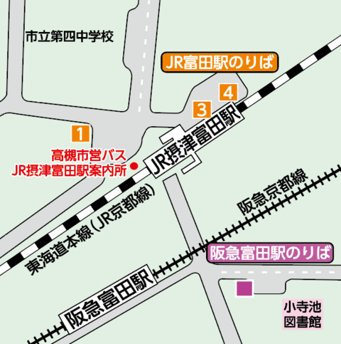 JR富田駅のりば案内の画像 JR富田駅のりば案内の画像