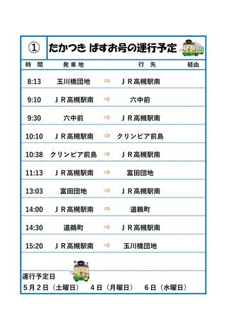 運行工程01_芝生営業所の運行スケジュール