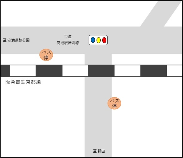 高垣町バス停の地図